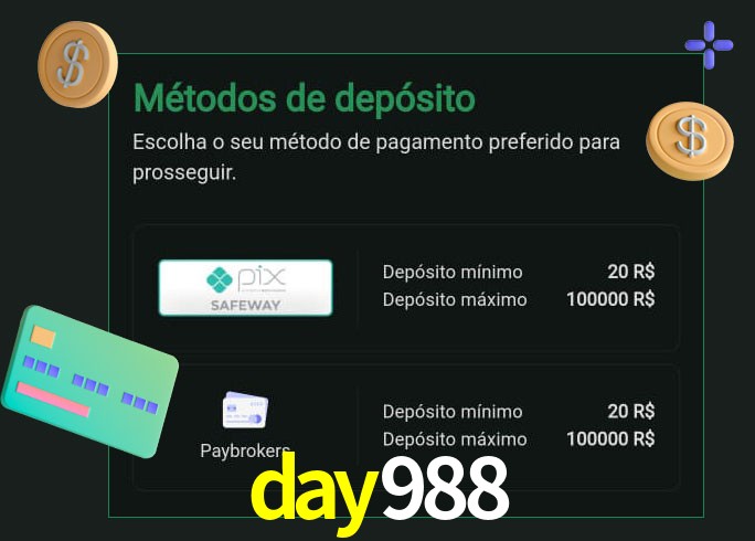 O cassino day988 oferece uma grande variedade de métodos de pagamento